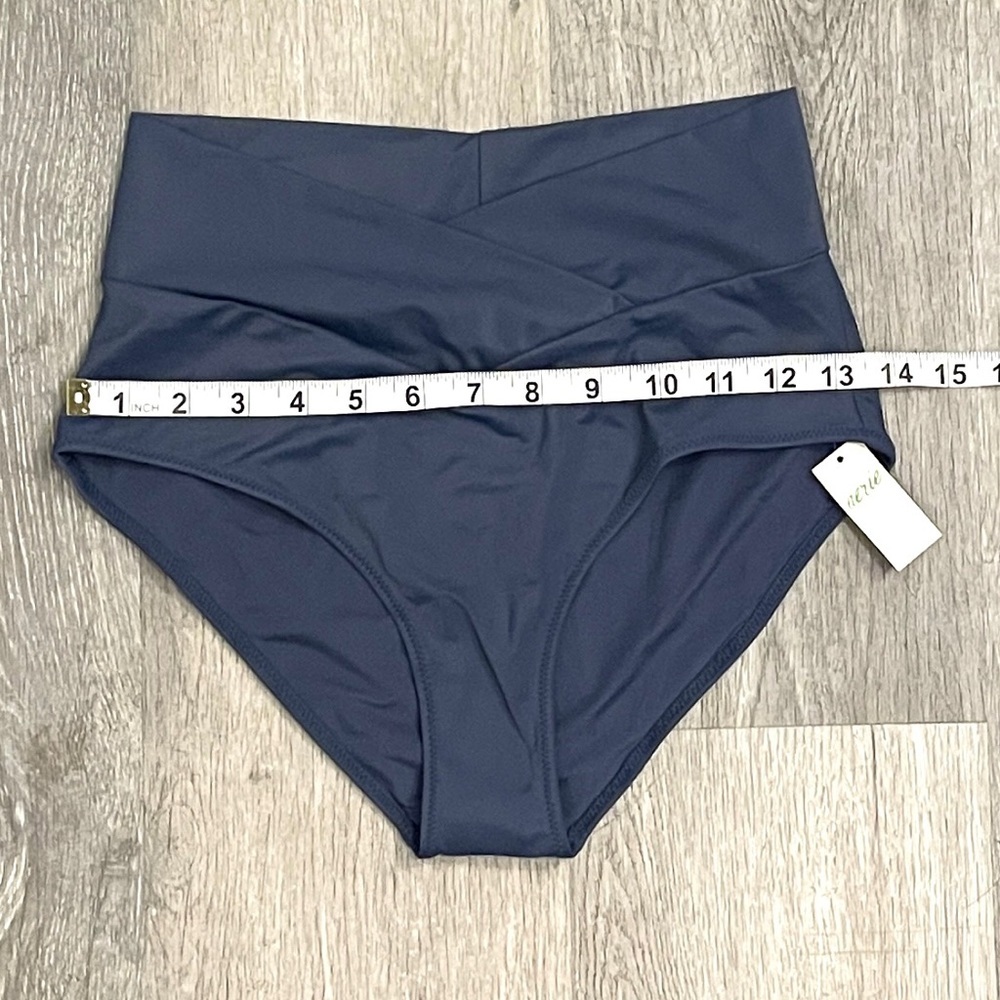 Aerie High Waisted Bikini Bottoms – Navy Blue (Size Small, NWT) - Picture 7 of 9